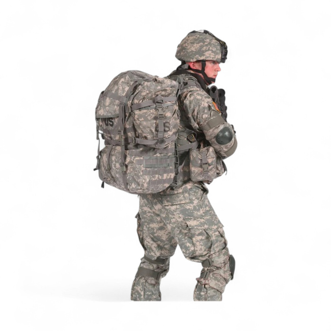 Molle II hátizsák külső fémkerettel - Amerikai hadsereg katonai felesleg - ACU terepszínű - Használt