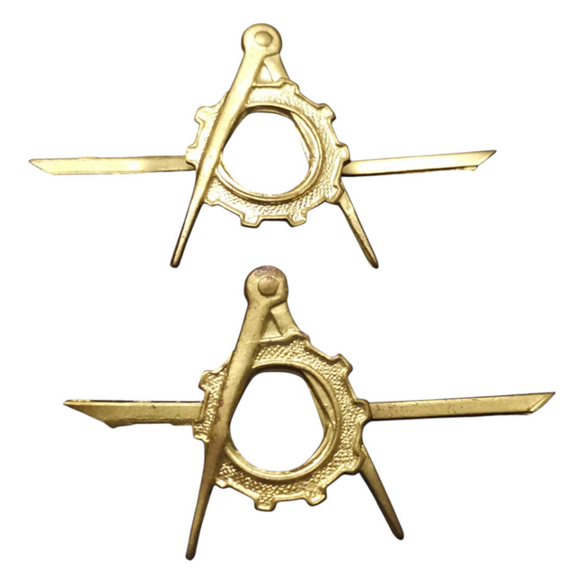 2 DB KATONAI RANGJELZÉS - R.S.R. MÉRNÖK - KATONAI FELESLEG ROMÁN HADSEREG - ARANY - JÓ ÁLLAPOTBAN