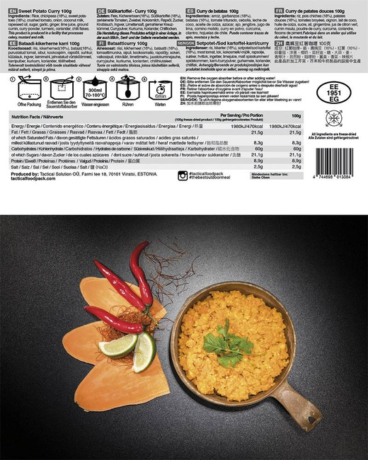 TACTICAL FOODPACK - ÉDES BURGONYA CURRY - MILTEC