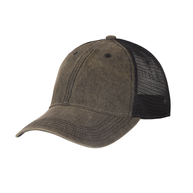 PLAIN TRUCKER CAP - DIRTY WASHED COTTON - Helikon-Tex® - DIRTY WASHED BLACK/BLACK