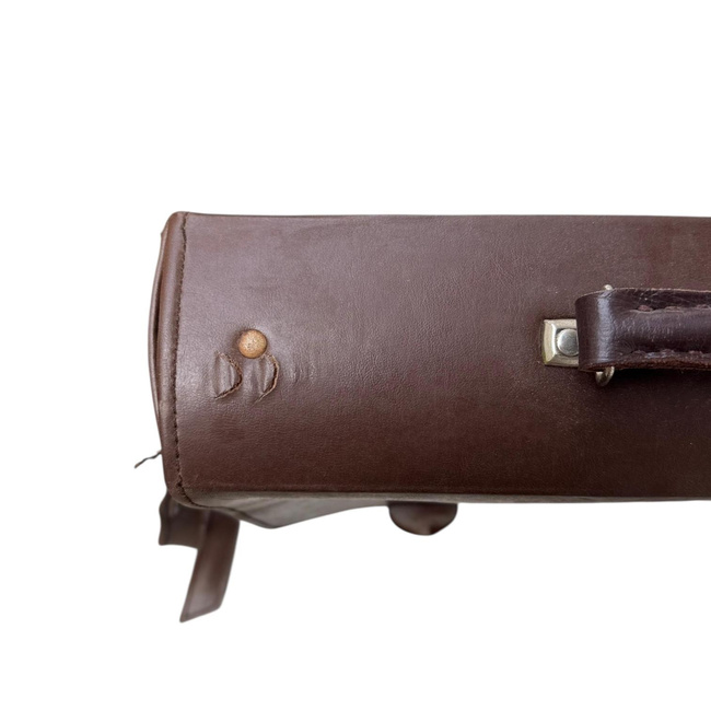 Vintage Aktatáska - Műbőr - 42 x 33 cm - Román Hadsereg Katonai Surplusz - Barna - Jó Állapotban