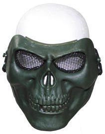 Face Mask, "skull",OD green, deco