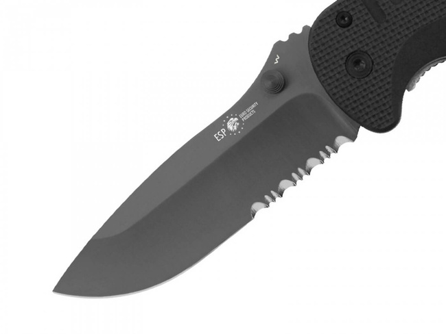 ZSEBKÉS - FOGAZOTT PENGÉJŰ - FEKETE - 221 MM - ESP