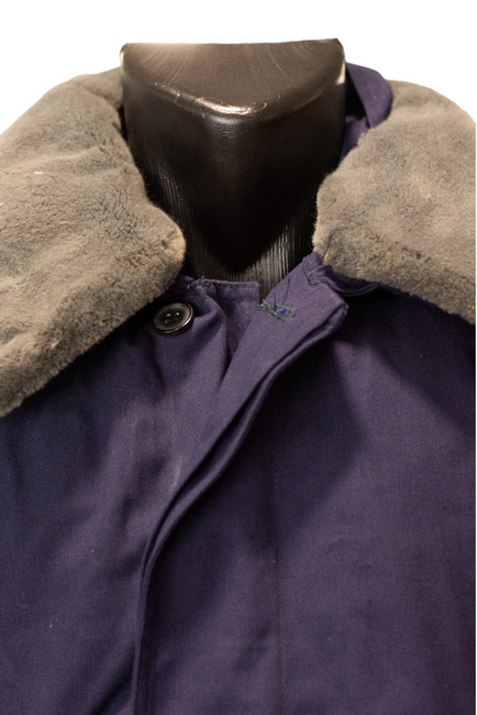 WINTER COAT - NAVY BLUE - ROMANIAN ARMY MILITARY SURPLUS - USED