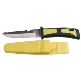 Diving Knife, leg holster, yellow-black