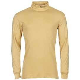 LONG-SLEEVED,ROLL NECK SHIRT "POLIZEI" - YELLOW - LIKE NEW - LARGE SIZES