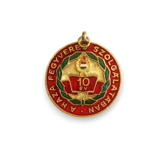 Badge 96 - Hungary Meritorious Medal for 10 Years of Service in the Army - Hungary Army Military Surplus - Like New