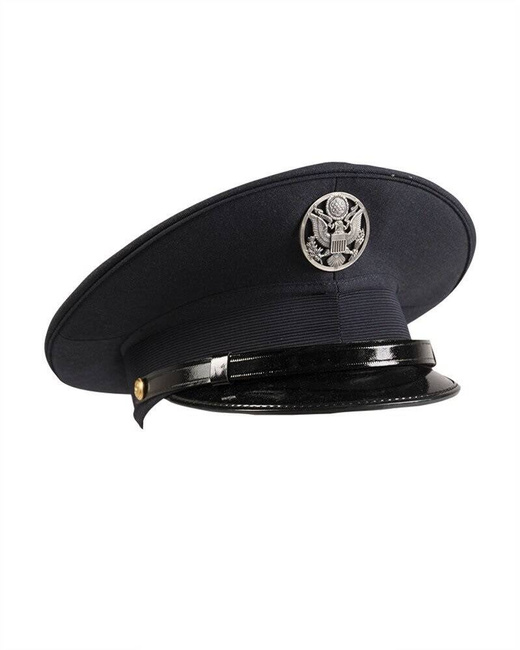 DARK BLUE VISOR HAT US AF TYPE W.INSIGNIA LIKE NEW