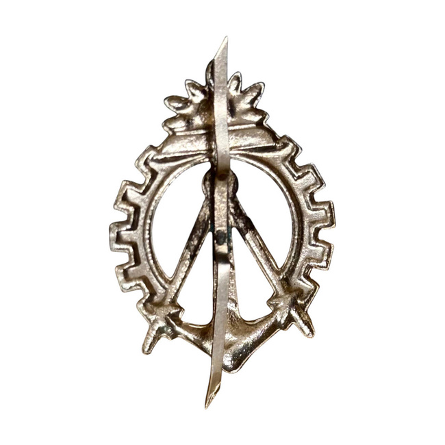 RANK INSIGNIA - GENIUS - ROMANIAN ARMY MILITARY SURPLUS - SILVER - IN GOOD CONDITION