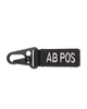 TACT. KEYHOLDER - BLOOD AB pos - 5 PC./PACK - black