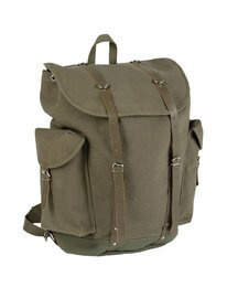 GERMAN IMP. MOUNTAIN RUCKSACK (LEATHER STRAPS) - OD - MILTEC