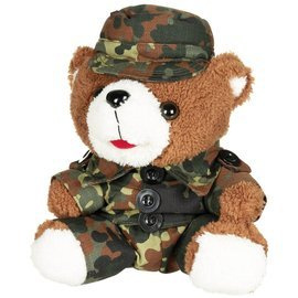 Teddybear, 28 cm, with suit and cap, BW camo