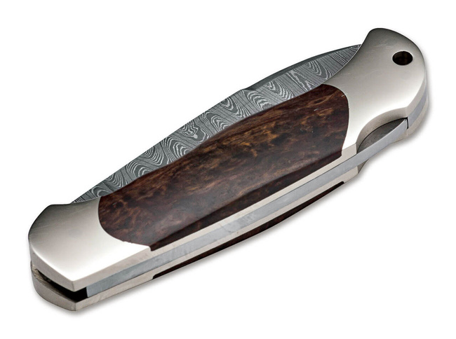 POCKET KNIFE JUNIOR SCOUT SPEARPOINT  CURLY BIRCH DAMASCUS - BOKER