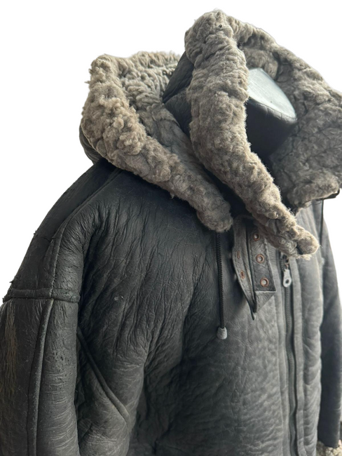 BŐR SZŐRME DZSEKI - ROMÁN HADSEREG KATONAI TÖBBLET - HASZNÁLT