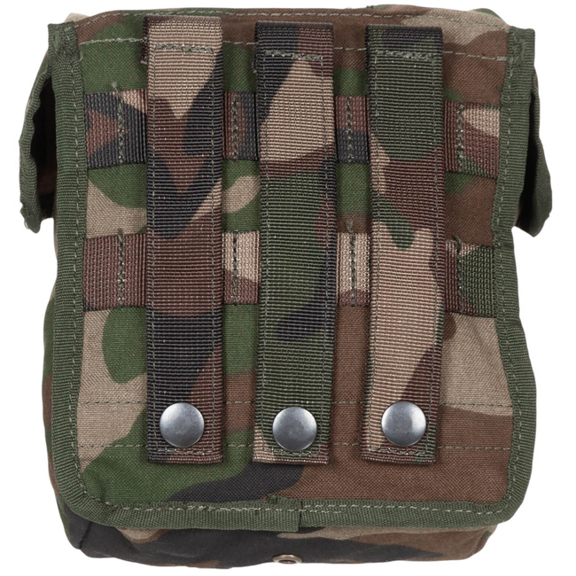 MULTIFUNCTIONAL POUCH - 16 X 16 X8 CM - MOLLE - MEDIUM - DUTCH ARMY MILITARY SURPLUS - FOREST CAMO, NAVY - USED