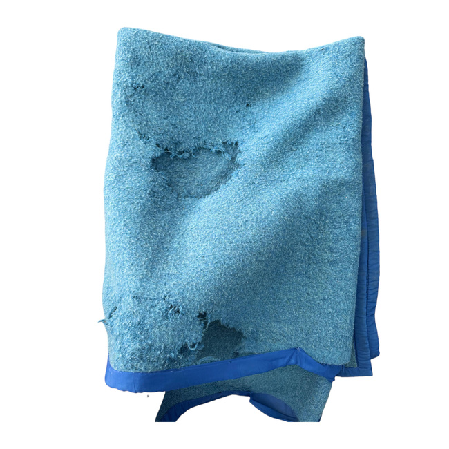 PURE WOOL VINTAGE BLANKET - 140x210 CM - ROMANIAN ARMY MILITARY SURPLUS - DEGRADED