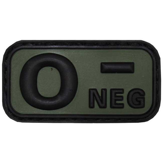 3D VELCRO PATCH - 5 x 2.5 CM - MFH® - FEKETE/OD ZÖLD - VÉRCSOPORT "0 NEG"