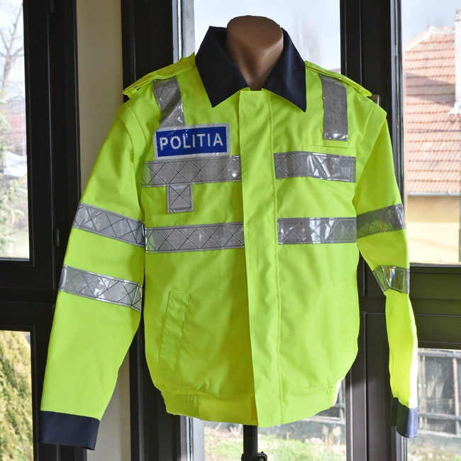Fényvisszaverő kabát Román rendőrség