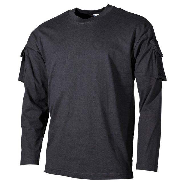 US longsleeve shirt, black, with sleeve pockets