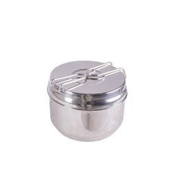KOMPAKT ROZSDAMENTES ACÉL FŐZŐKÉSZLET - 3 DB - CSEH KATONAI FELESLEG - MINT ÚJ