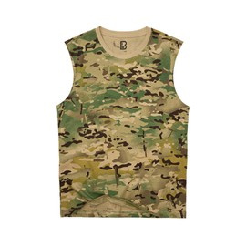 SLEEVELESS COTTON T-SHIRT - TACTICAL CAMO - BRANDIT