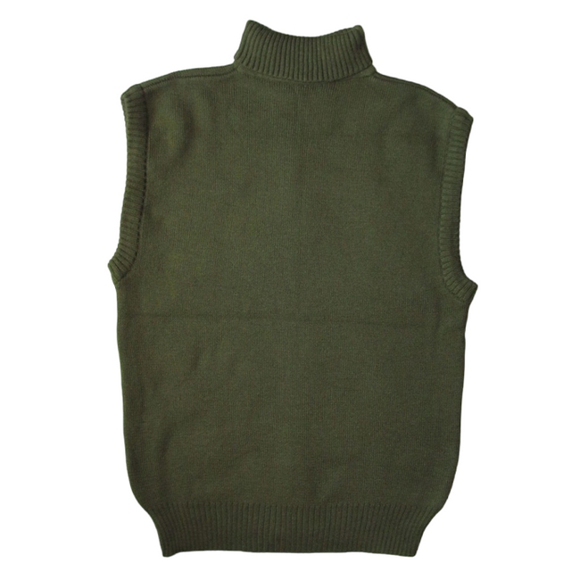 SWEATER KNITTED VEST M85 - ROMANIAN ARMY - OD - MILITARY SURPLUS - LIKE NEW
