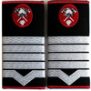 Grade maistru militar clasa I Pompieri ISU, IGSU, țesute pe suport textil din tercot lipit, cu semn de armă brodat