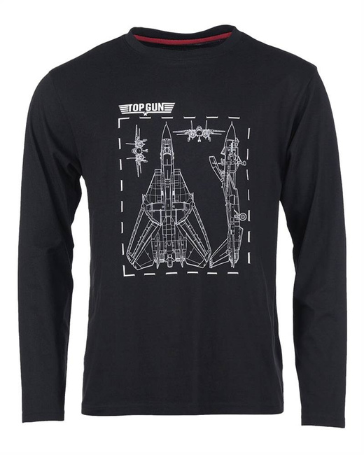 LONG SLEEVE SHIRT - TOP GUN - MIL-TEC - BLACK