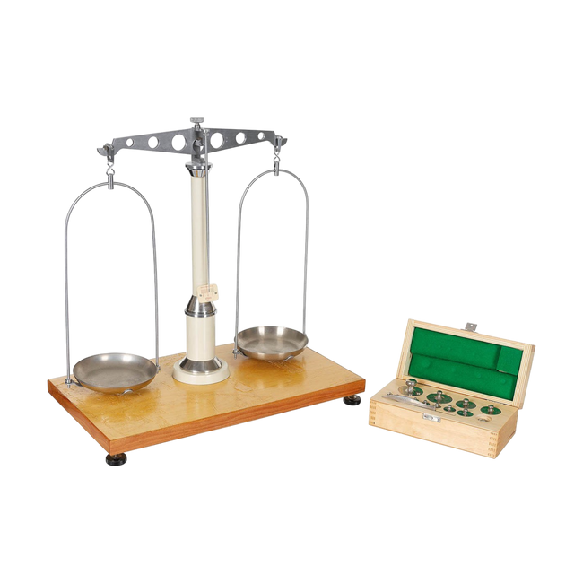 Gyógyszerészeti mérleg súlyokkal - Csehszlovák hadsereg katonai feleslege - Újszerű állapotú