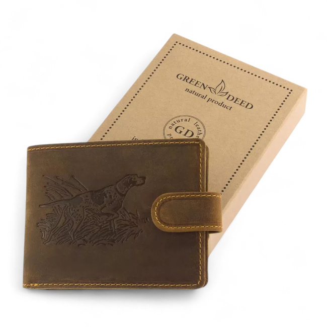 Leather Wallet for Hunters with Print - Dog - GreenDeed