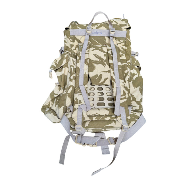 NAGY KATONAI HARCI HÁTIZSÁK ZSEBBEL, LEVEHETŐ KÜLSŐ TASAKKAL - CONDOR - 90L - KATONAI TÖBBLET ROMÁN HADSEREG - SIVATAGI TEREPSZÍNŰ - JÓ ÁLLAPOTBAN