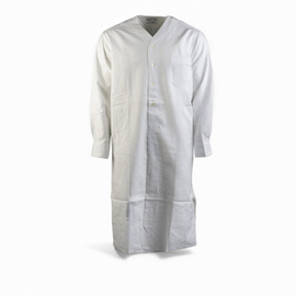 Cotton Nightshirt - German Army Bundeswehr Military Surplus - White - Like New