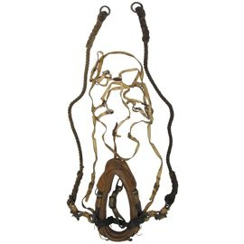 Finn. horse collar, leather, with harness, used