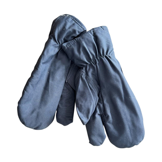 Béléses védőkesztyűk katonai tarpaulin anyagból, háromujjas – Román Katonai Surplus – Sötétkék – Jó állapotban