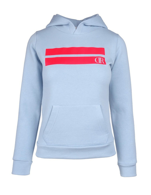 Női világoskaék kapucnis felső, Stripes Edition - Double Red