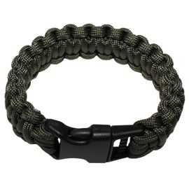 Paracord karkötő, csatos, olív, 2.3 cm