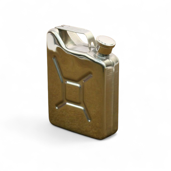 Jerry Can Pocket Flask - 6 OZ - Stainless steel - Silver - Mil-Tec