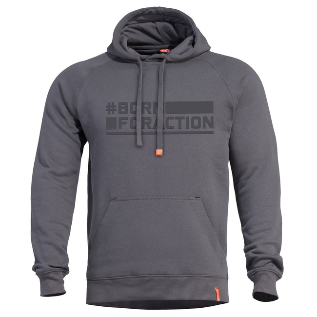 SWEATER WITH HOOD - "PHAETON - BORN FOR ACTION" - PENTAGON® - CINDER GREY
