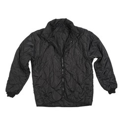 QUILTED JACKET - BLACK - GERMAN MILITARY SURPLUS - USED