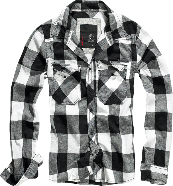 KOCKÁS HOSSZÚ UJJÚ ING - FEHÉR/FEKETE - BRANDIT