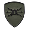 EMBLEMA SEMN DE ARMA MANECA SCUT - COMUNICATII SI INFORMATICA - BRODATA PE SUPORT KAKI CU FIR NEGRU