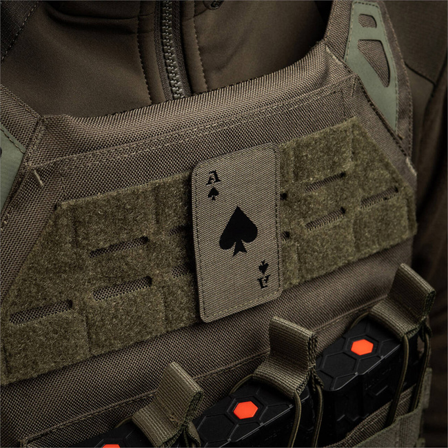 PIKK ÁSZ KÁRTYA JELVÉNY - LASER CUT - CORDURA - RANGER ZÖLD/FEKETE - M-TAC