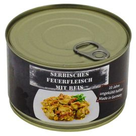SZERB SERTÉSHÚS KONZERV RIZZSEL - 400 G - ELTARTHATÓSÁGI IDŐ 10 ÉV - MFH®