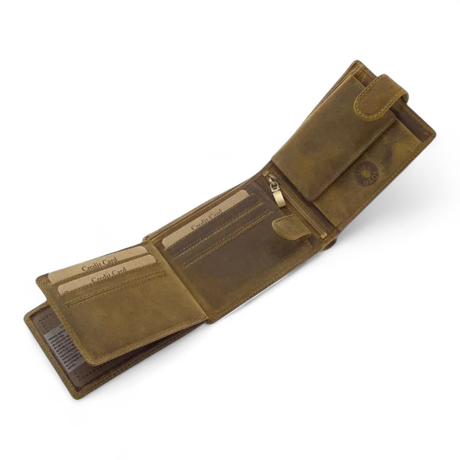 Bőrpénztárca vadászoknak mintával - Fácán - Barna - GreenDeed