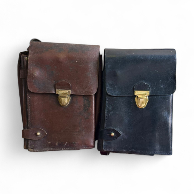 Leather Map Case - Military Porthart from the RSR period - Romanian Army surplus - Brown - Used