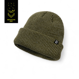 Knitted Beanie with Reflective Yarn - Olive Green - Brandit