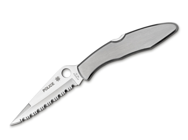 POLICE SERRATED POCKET KNIFE - SPYDERCO