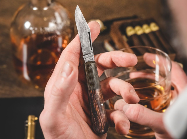 Böker Barlow Integral Leopard-Damascus Pocket Knife