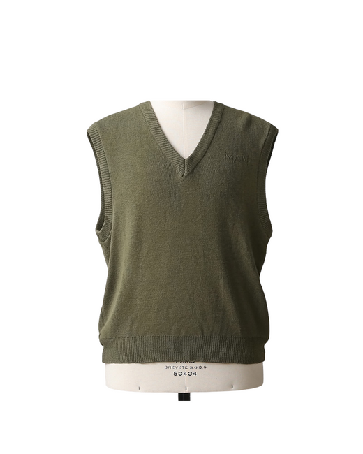 SWEATER KNITTED VEST M85 - ROMANIAN ARMY - OD - MILITARY SURPLUS - LIKE NEW