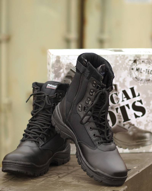 TACTICAL BOOTS - YKK® ZIPPER - Mil-Tec® - BLACK